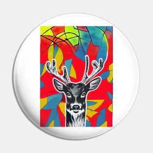 Realistic Deer in the Abstraction Forest Pin