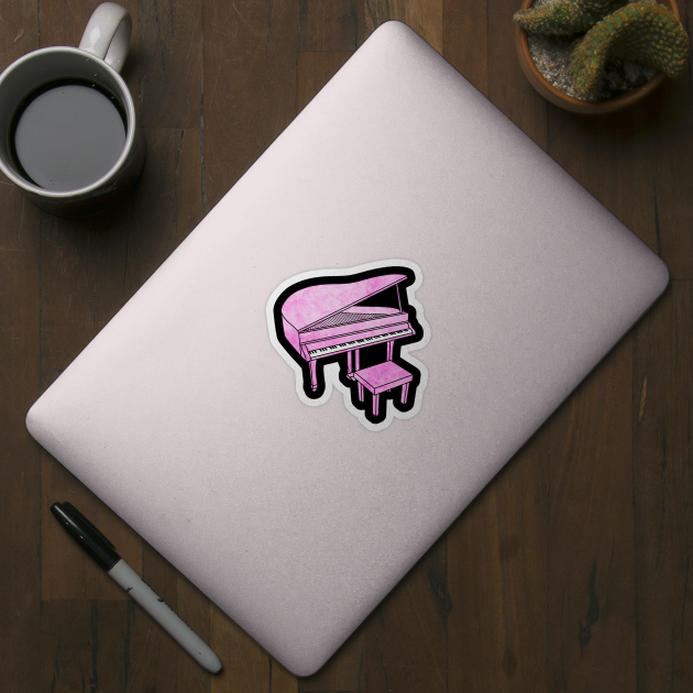 Pink Piano - Piano - Sticker