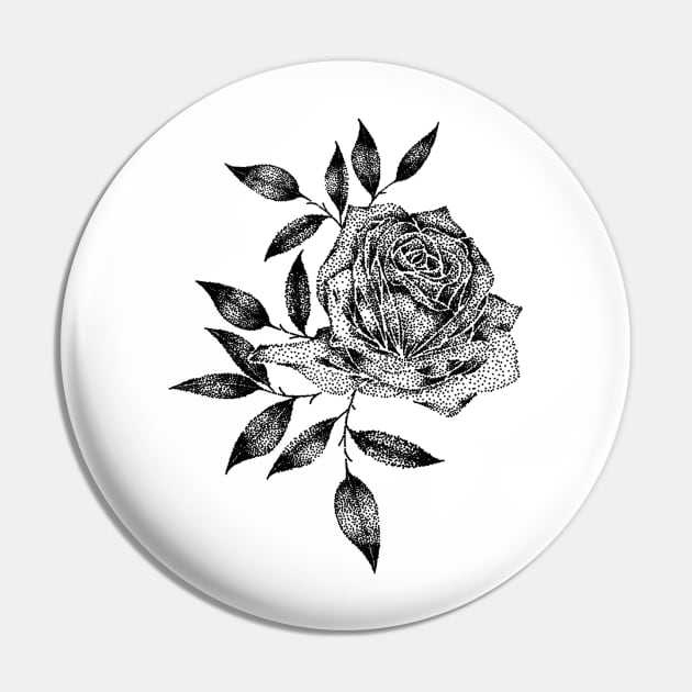 Black Rose Pin by P7 illustrations 