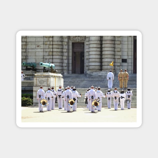 Annapolis Naval Academy - Band Leaving Noon Meal Formation Magnet by SusanSavad