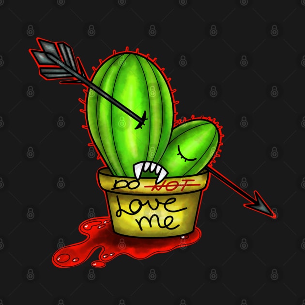 Do NOT LOVE ME CACTUS Love Colored Line Art by Print Art Station