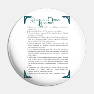 Rules for doing theology Pin