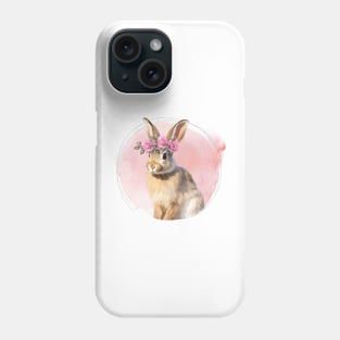 Cute Bunny with Floral Crown Phone Case