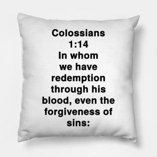 Colossians 1:14  King James Version (KJV) Bible Verse Typography Pillow