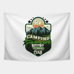 RV Camping Club vintage funny , funny retro RV camping Tapestry