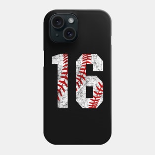 Vintage #16 Baseball Laces Baseball Mom Jersey Love Baseball T-shirt Phone Case