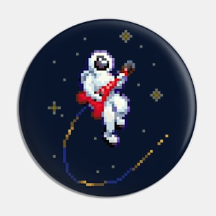 Rock Out Astronaut Pixel Art Pin