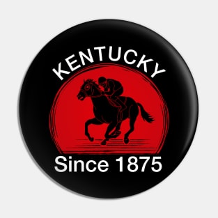 Kentucky Since 1875 Derby Day Tee, Funny Derby Suit Kentucky Jockey Silhouette Design Pin