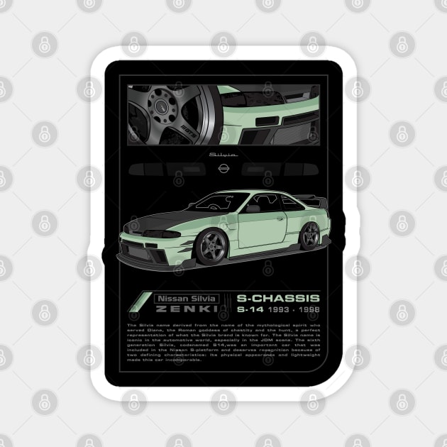 Silvia S14 Zenki (green) Magnet by Xythusia