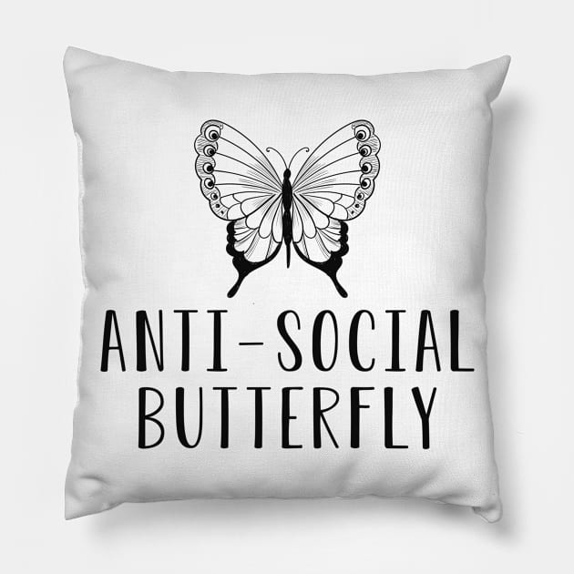 Introvert - Anti Social Butterfly Pillow by KC Happy Shop