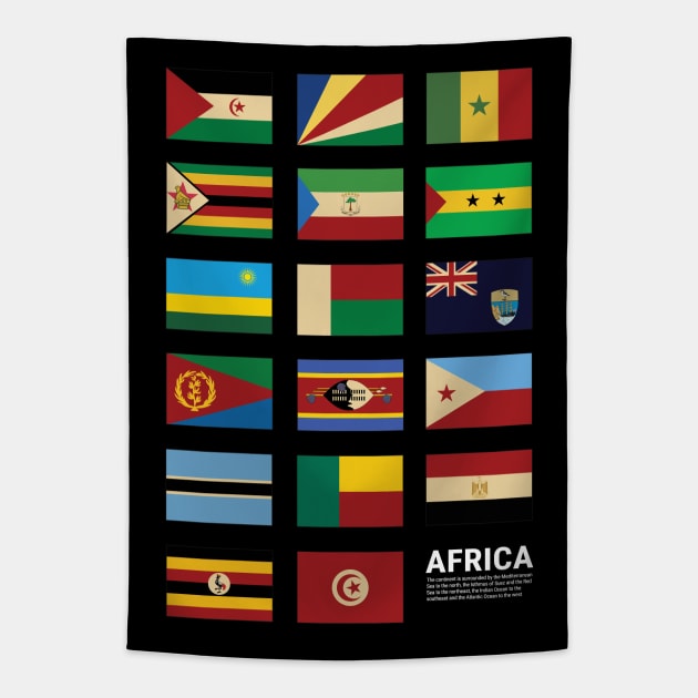 Africa Country Flags Set Tapestry by KewaleeTee