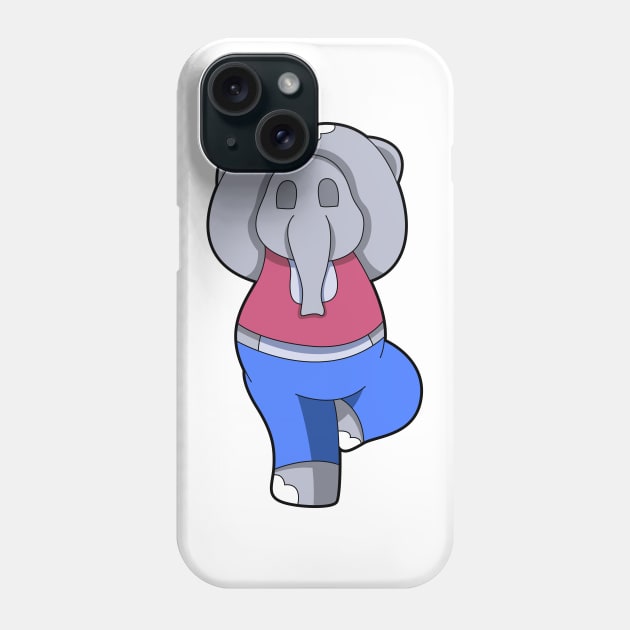 Elephant at Yoga in Standing Phone Case by Markus Schnabel