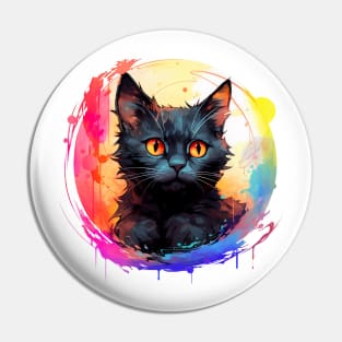 Cat paint splatter Pin