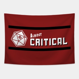 Almost Critical - Full Color Horizontal Logo on Red Tapestry