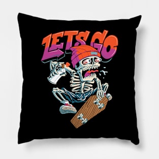 Lets Go Skateboarding Pillow