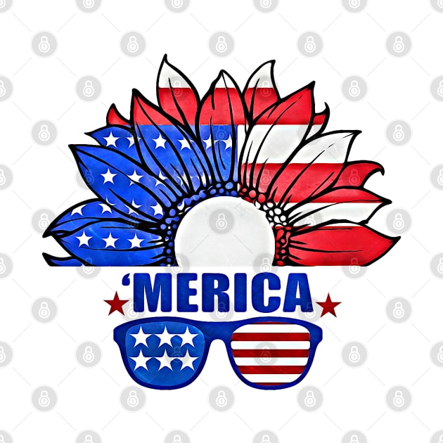 4th of July US Flag Independence Day 'Merica by Zigg Zagg Apparel