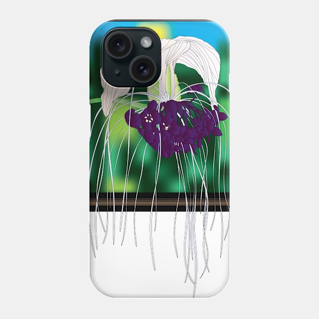 White Bat Flower with window Phone Case by OrangeEdenDesigns