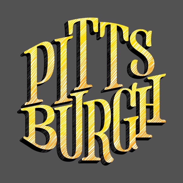 Pittsburgh PA Black and Yellow Lettering Design by polliadesign