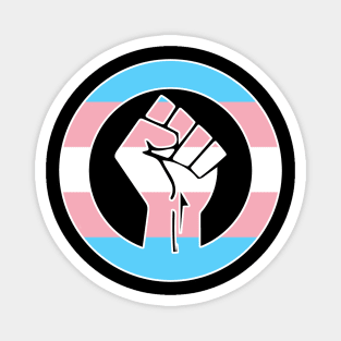 Black Lives Matter Fist Circled LGBTQ Flag Transgender Magnet