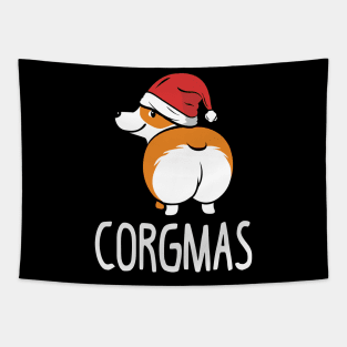 Funny Matching Corgi Ugly Christmas Sweater. Merry Corgmas.. Tapestry