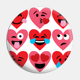 Emoji Hearts Pin