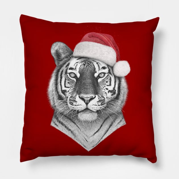 Christmas tiger Pillow by kodamorkovkart