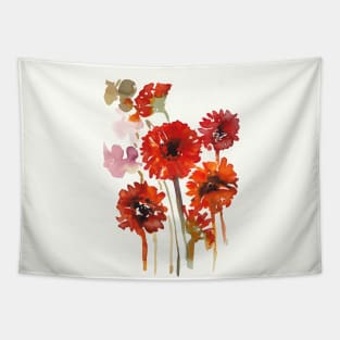 Transvaal daisy watercolour painting on white Tapestry