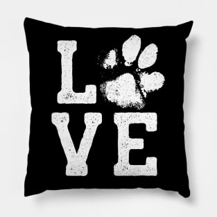 Dog Lover Gift - LOVE Paw Print Pillow