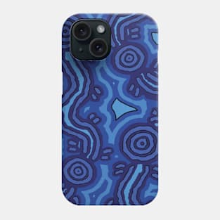 Aboriginal Art Blue Campsites Phone Case