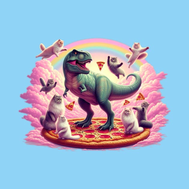 Dino Pizza Cat Chaos by liminalcandy