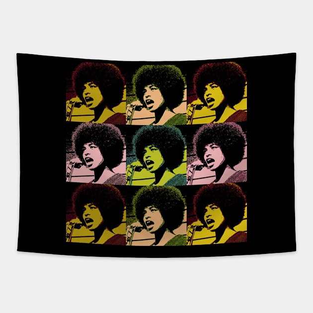 Angela Davis - Superstar in Earthy Tones Tapestry by Tainted