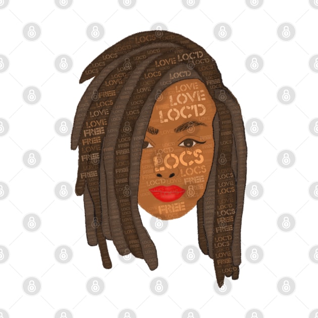 Brown Locs Drawing Words in Hair by blackartmattersshop