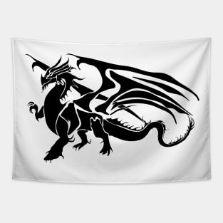 Black Dragon Abstract Tapestry