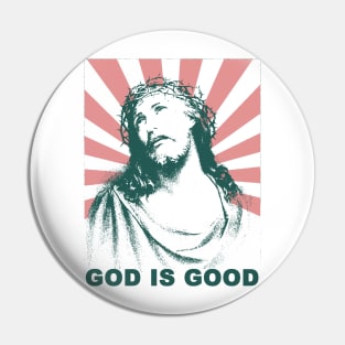 vintage retro jesus god is good Pin