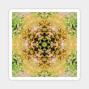 Digital Mandala Yellow Green and Black Magnet