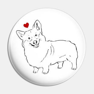 Corgi Lover, Cute Corgi, Corgi with Heart Pin