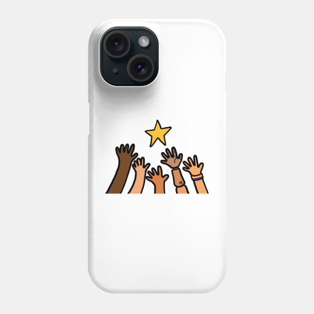 Hands reaching star. Dream, success and motivation concept. Phone Case by Nalidsa