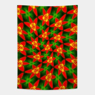 Red Cute Blossom Pattern Tapestry