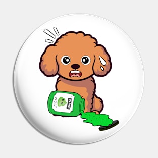 Funny brown Dog Spilled Wasabi Sauce Pin