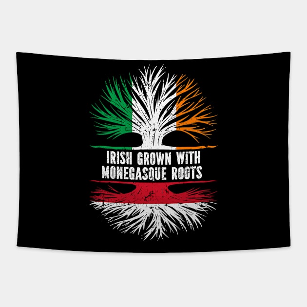 Irish Grown With Monegasque Roots Ireland Flag Tapestry by silvercoin