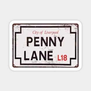 Penny Lane - vintage Liverpool street sign Magnet