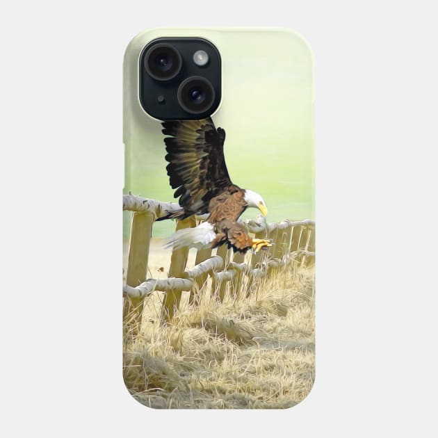 The Bald Eagle is Landing Phone Case by lauradyoung