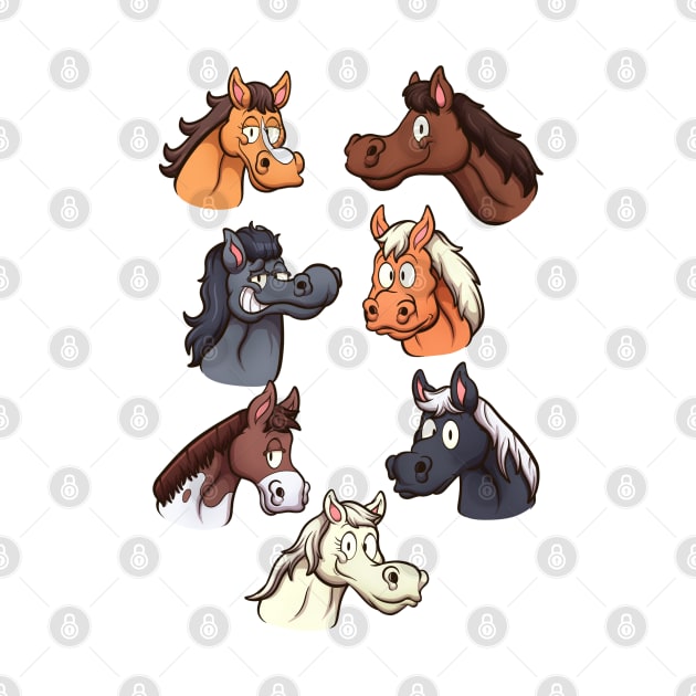 Cute Horse Heads by TheMaskedTooner