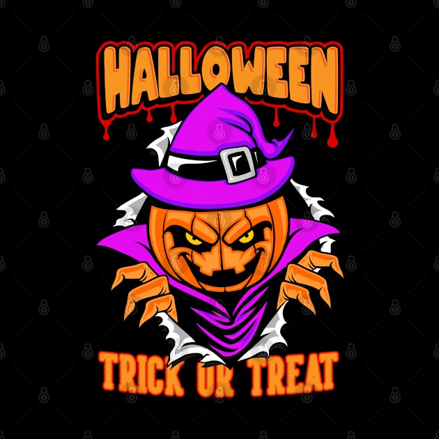 Halloween Pumpkin Trick or Treat Gift Idea by Macphisto Shirts