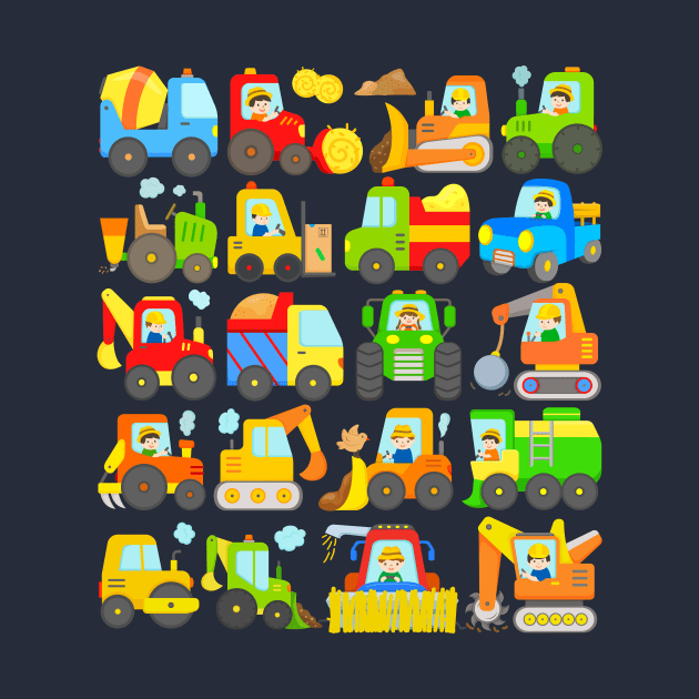 20 Tractors and Excavators for Kids by samshirts