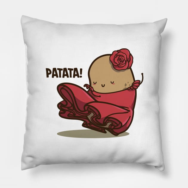 Cute Flamenco Potato Pillow by clgtart