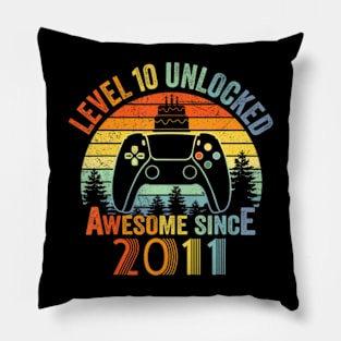 Level 10 Video 10 Years Old 10 Birthday Pillow