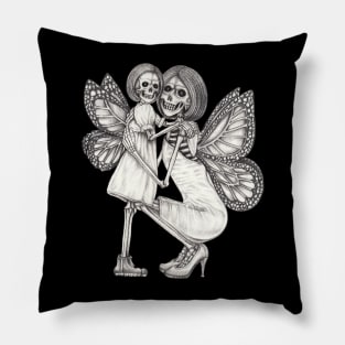 Skeletons lovers mother and daughter fairy. Pillow