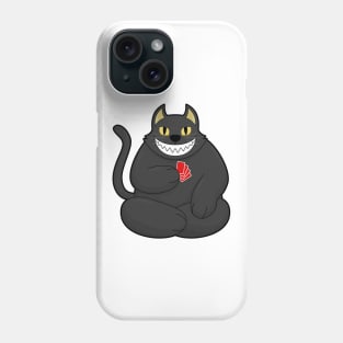 Cat at Poker with Poker cards Phone Case