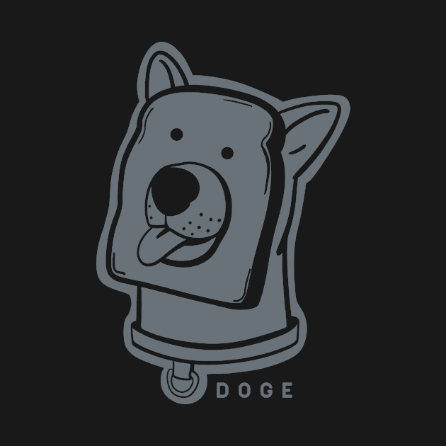 Slice of bread and doge face a funny and weird awesomeness in grey ink by croquis design